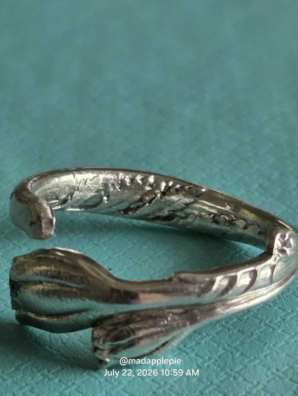 1885 Tiffany & Co Marigold (Tulip) Spoon Ring In Sterling Luxury Minimalist #98 - Picture 14 of 14